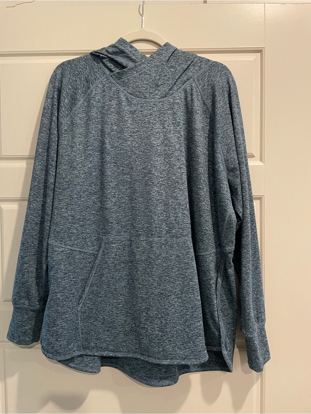 Eddie Bauer Men's Heathered Blue-Gray Crewneck Hoodie